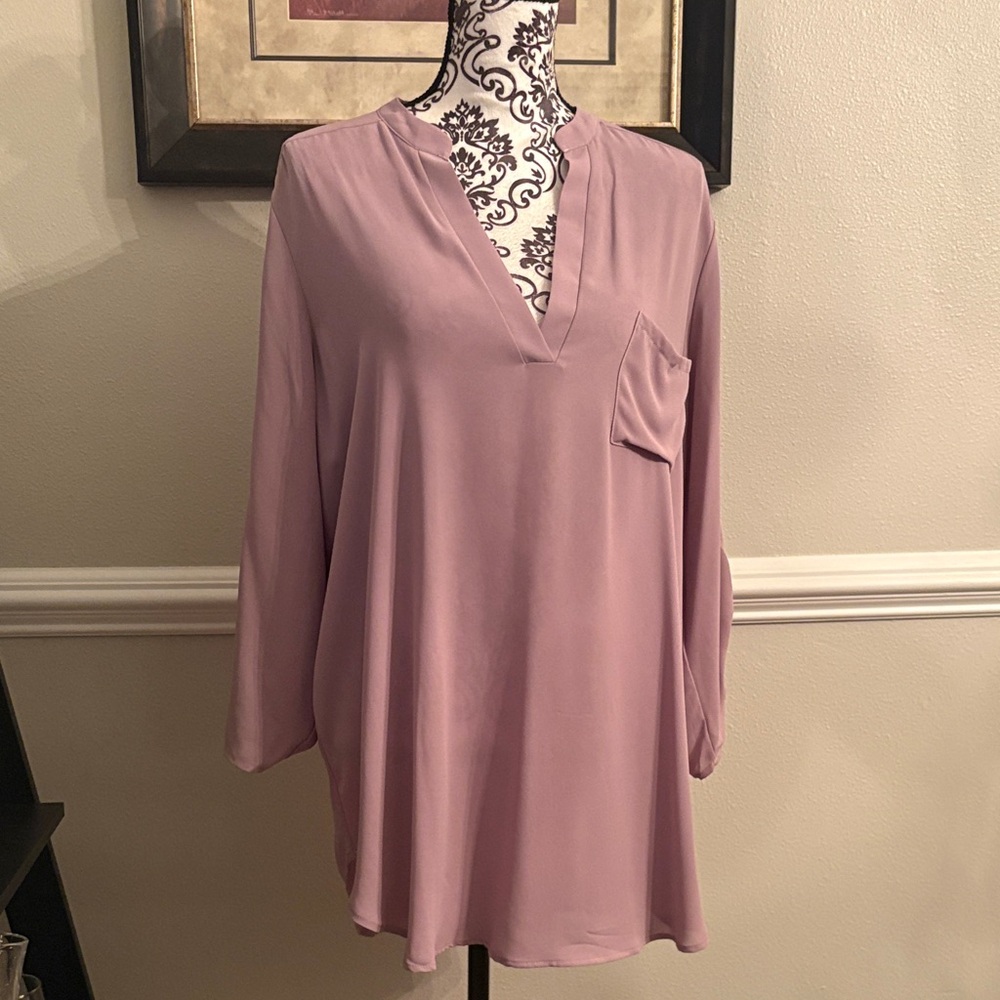 All in Favor Mauve Blouse